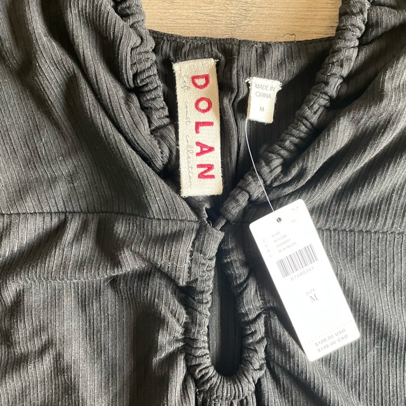 NWT Anthropologie DOLAN Ruched-Front Keyhole Mini Dress. Black size M - Picture 5 of 5